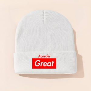 AG White Beanie