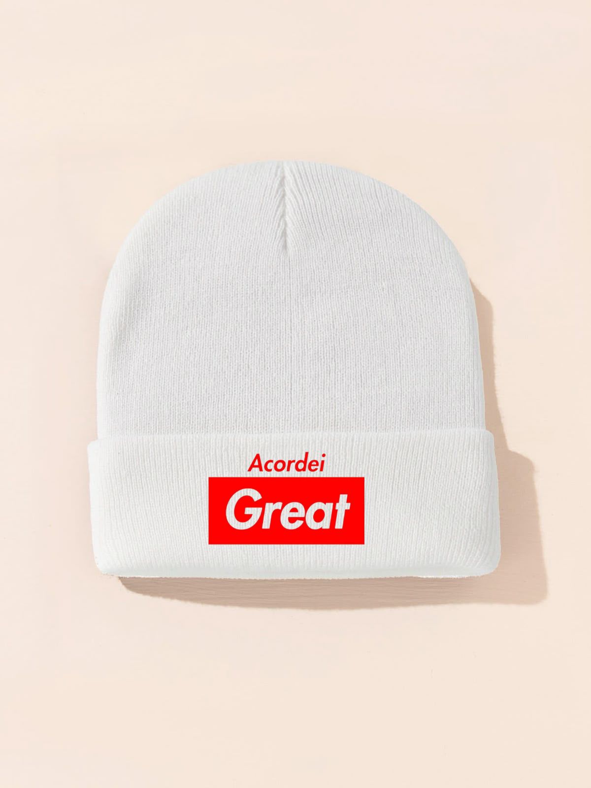 AG White Beanie